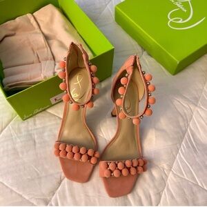 Sam Edelman Pink Pom-Pom Embellished Heels